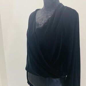 Banana Republic Black Velvet Wrap Shirt